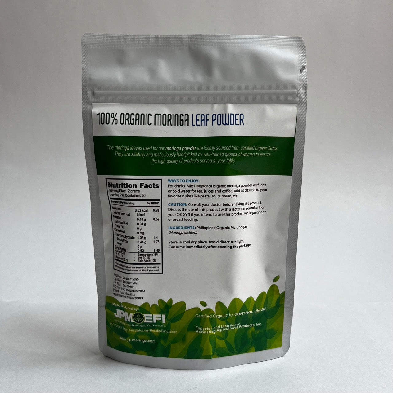 100% Organic Moringa Leaf Powder - 100g | Superfood from the Philippines