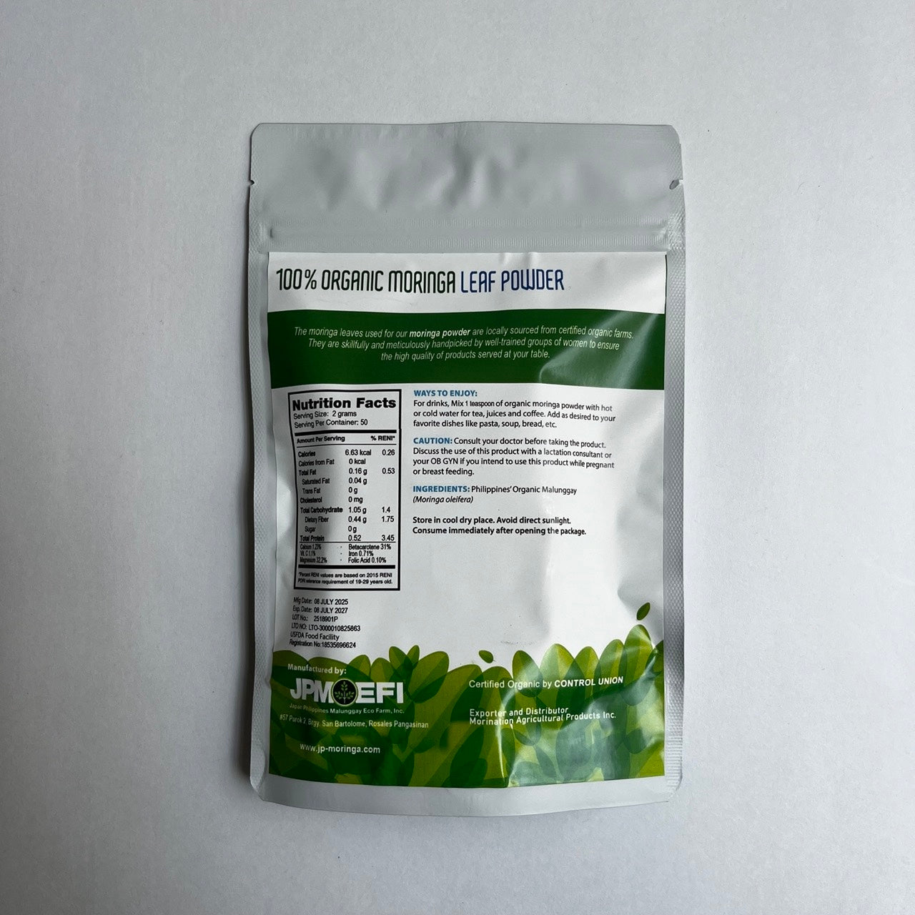 100% Organic Moringa Leaf Powder - 100g | Superfood from the Philippines